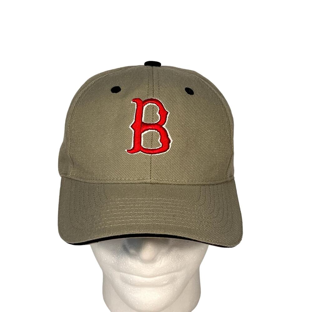 Boston Red Socks Tan Red Embroidered Logo Vintage Adjustable Baseball Cap Hat